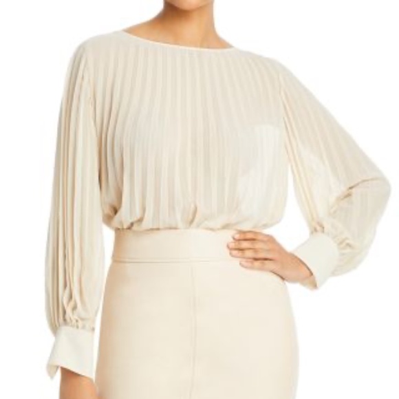 NWT BOSS Ipuna Pleated Blouse - size 10 - Picture 1 of 3